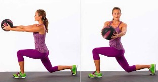 Lunges with twists on the body